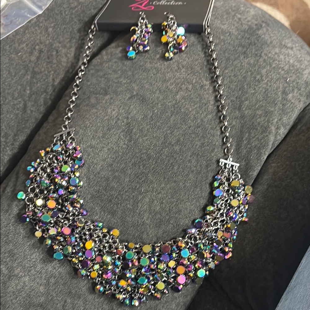Colorful Statement Necklace and Earring Set